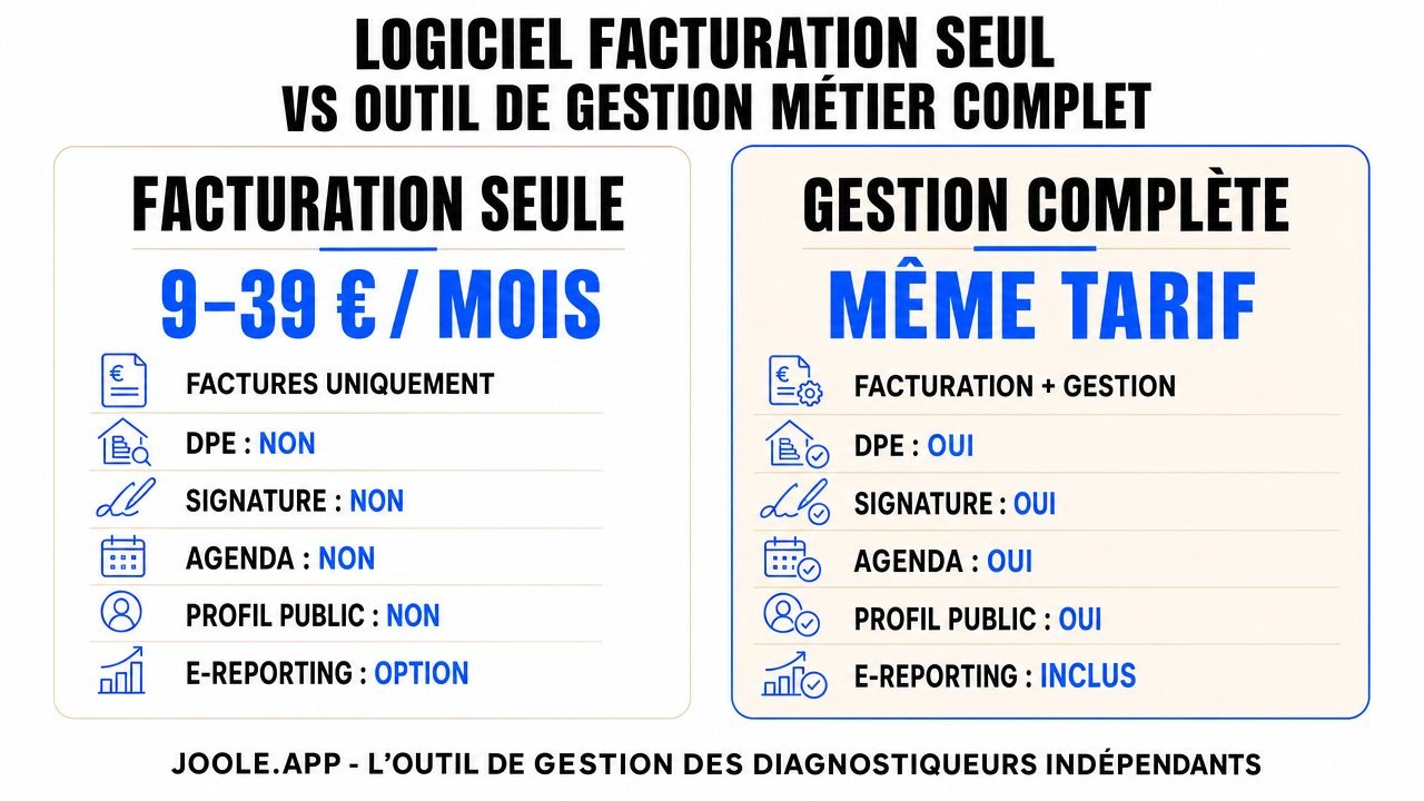 Comparatif logiciel facturation seul vs outil gestion complet