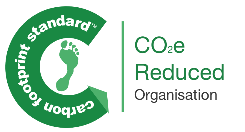 Carbon Footprint Standard logo with footprint icon and text CO2e Reduced Organisation.
