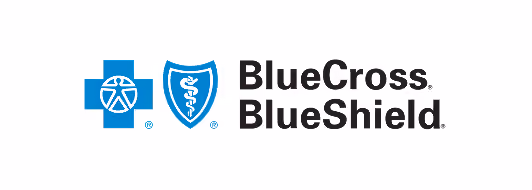 BlueCross BlueShield logo with a blue cross and a blue shield featuring a caduceus symbol.