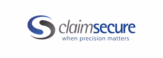 ClaimSecure logo with slogan 'when precision matters' in blue and gray text.