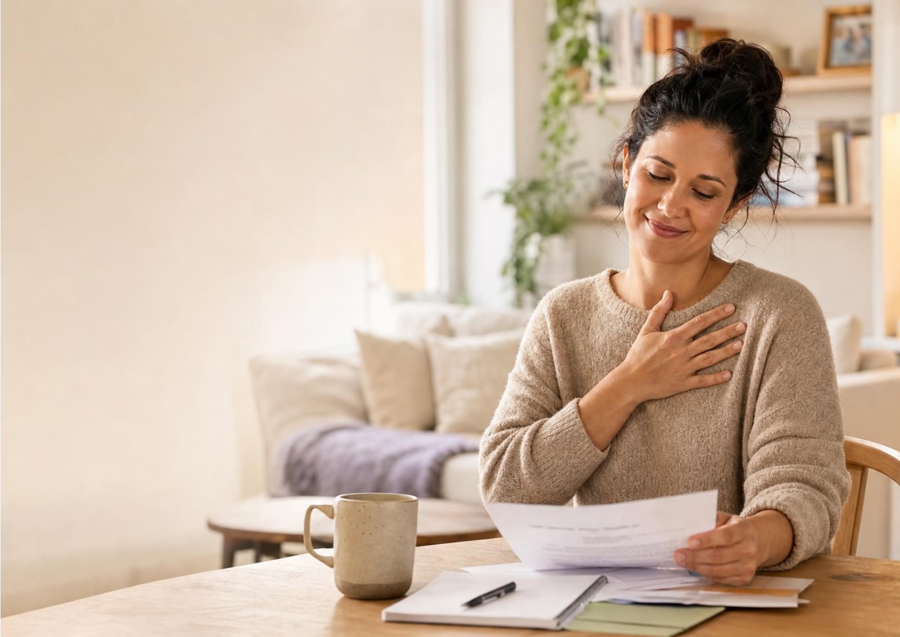 Homeowner reviewing mortgage documents at a desk, representing remortgaging and property ownership options for bad credit