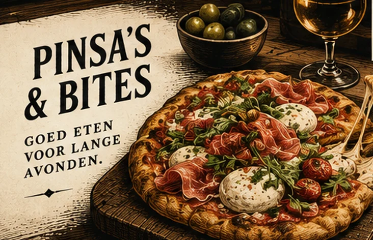 Gegraveerde poster: pinsa om te delen