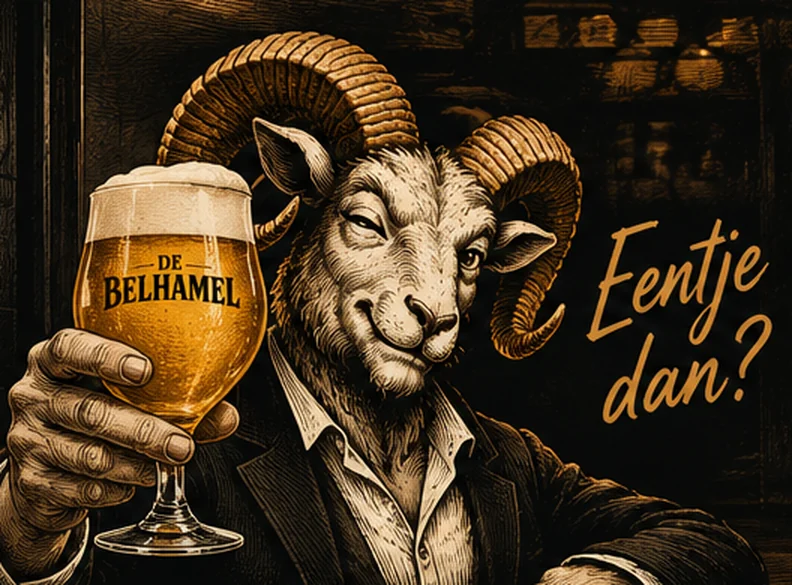 De ram heft een glas: Eentje dan?