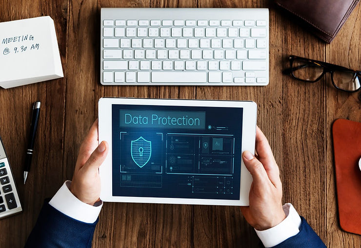 Digital Tablet Displaying "Data Protection" Concepts