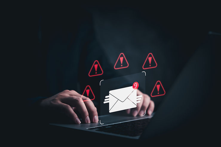 man hacking the computer using emails