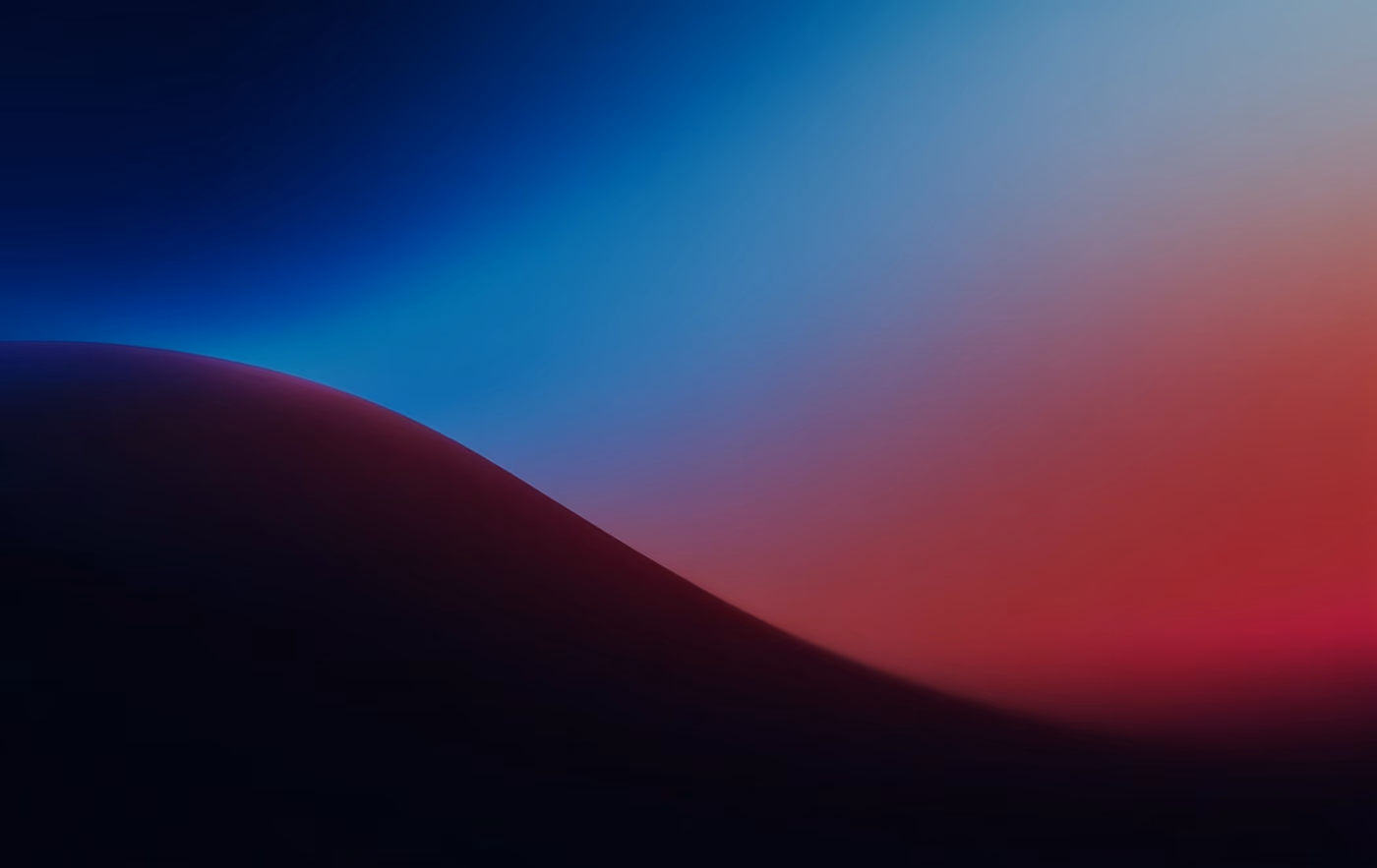 Abstract gradient background with smooth, curved shapes in dark blue, light blue, and red hues blending together.