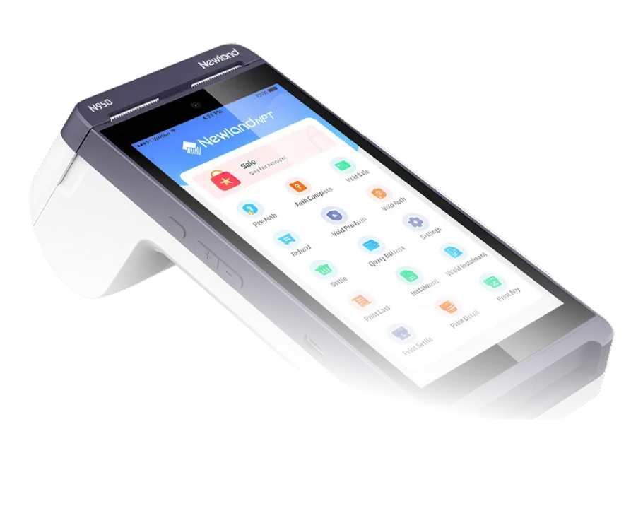 Poynt smart payment terminal with touchscreen displaying a $9.75 transaction.