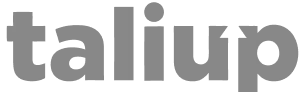 The word 'taliup' in a gradient blue to purple sans-serif font.