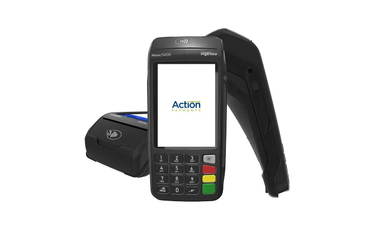 Black payment terminal with a keypad and touchscreen displaying the word 'CARDIUM'.