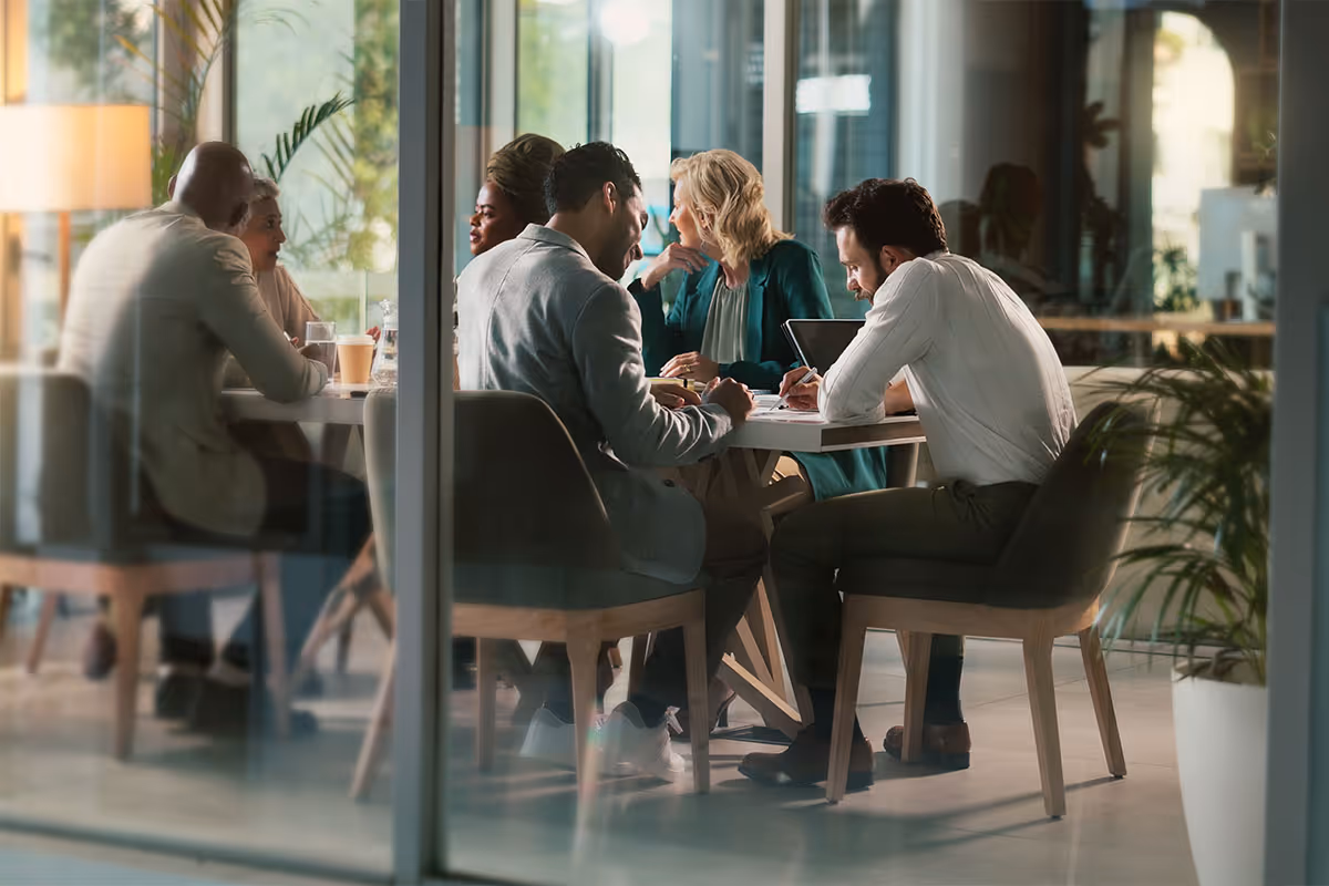 An office team.