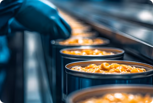 Línea de producción de alimentos envasados