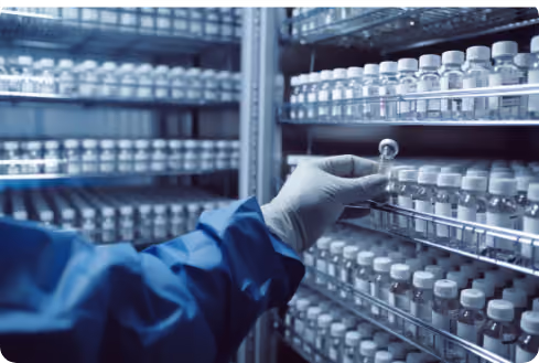 Operadora en línea de producción farmacéutica