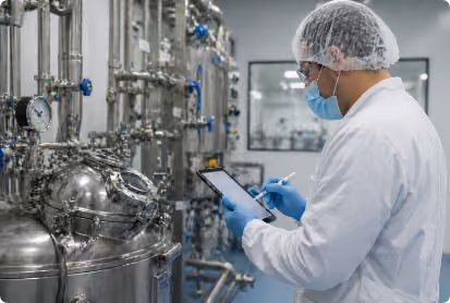 Técnico de Suintec realizando un test de integridad de filtros en planta