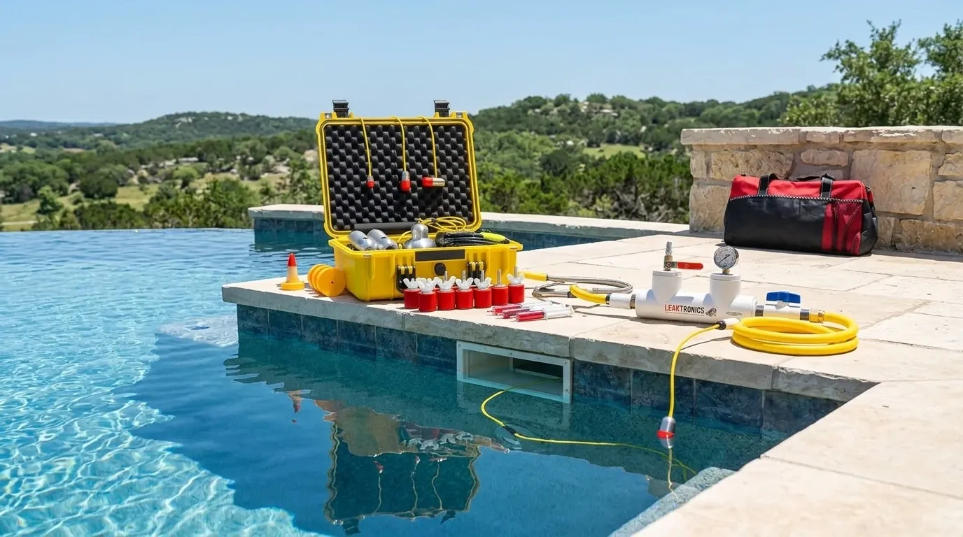 Texas Hill Country pool leak detection by Blue Olive Pools