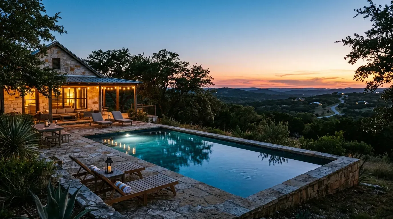 Blue Olive Pools Texas Hill Country pool