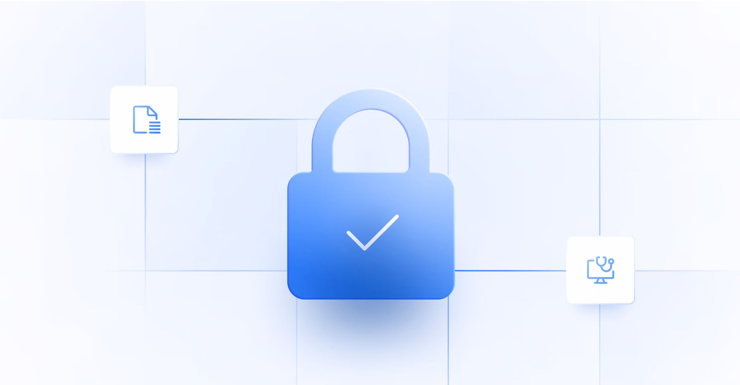 Visual of Lock with Checkmark in the middle. 