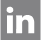 LinkedIn icon with white lowercase 'in' on black rounded square background.