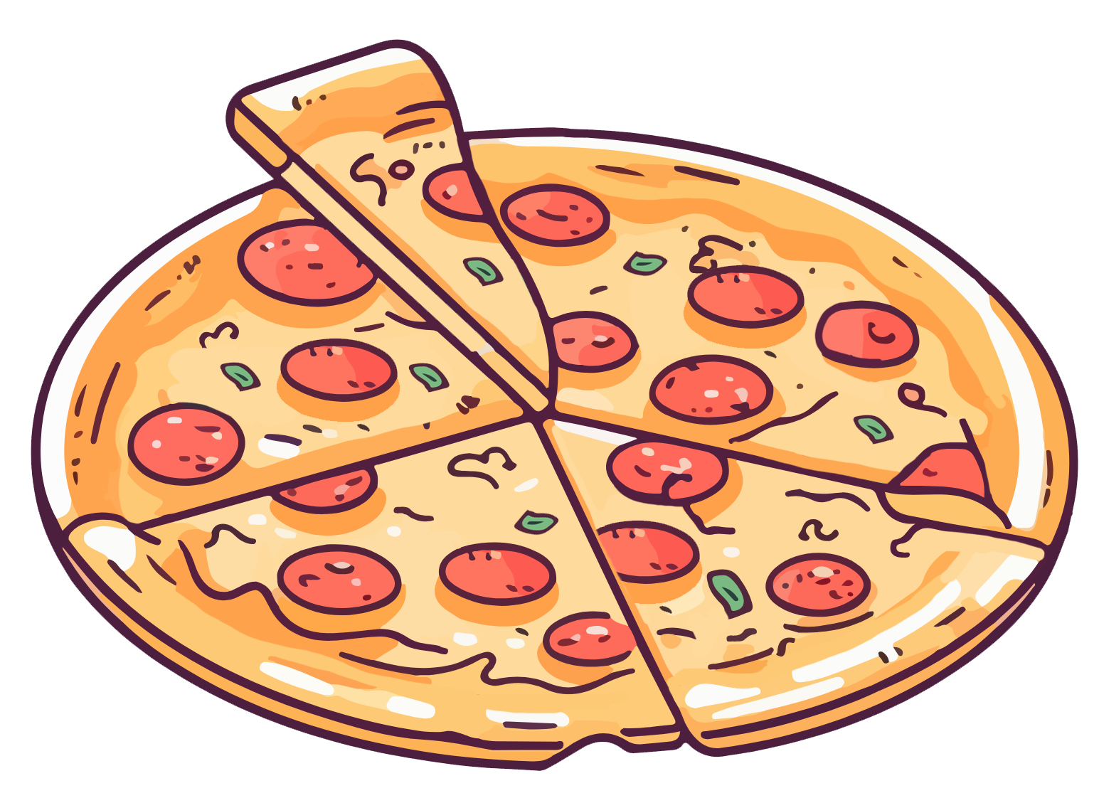 pizza graphic with pepperoni and peppers