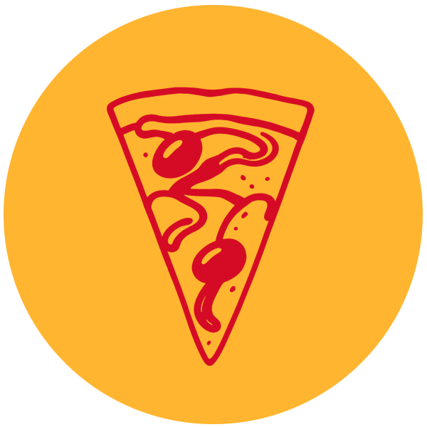 pizza slice line art icon