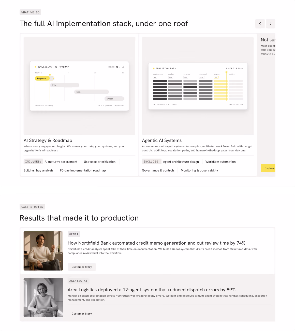 Webflow template for AI consulting and ML services firms