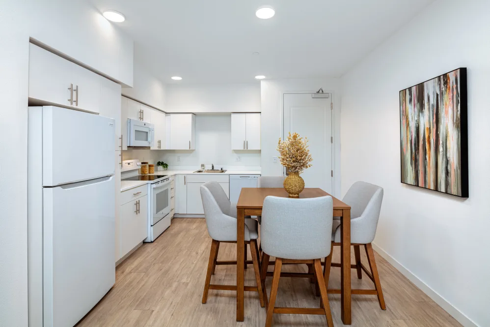 Dining room and kitchen