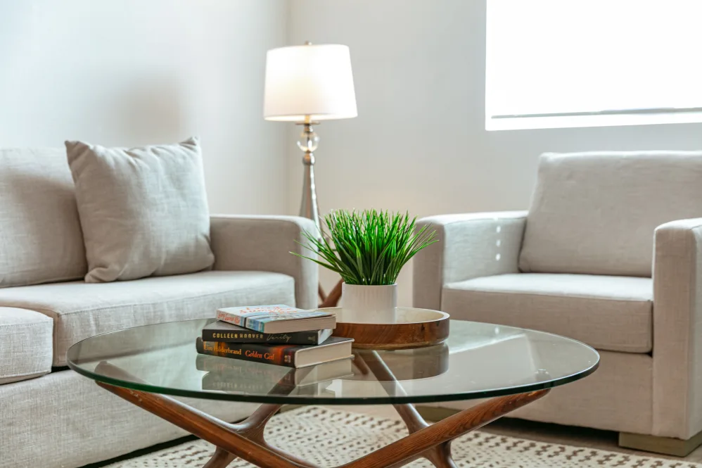 Coffee table and living room