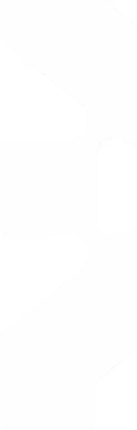 Abstract geometric shape with black cutouts on a white background forming an angular pattern.