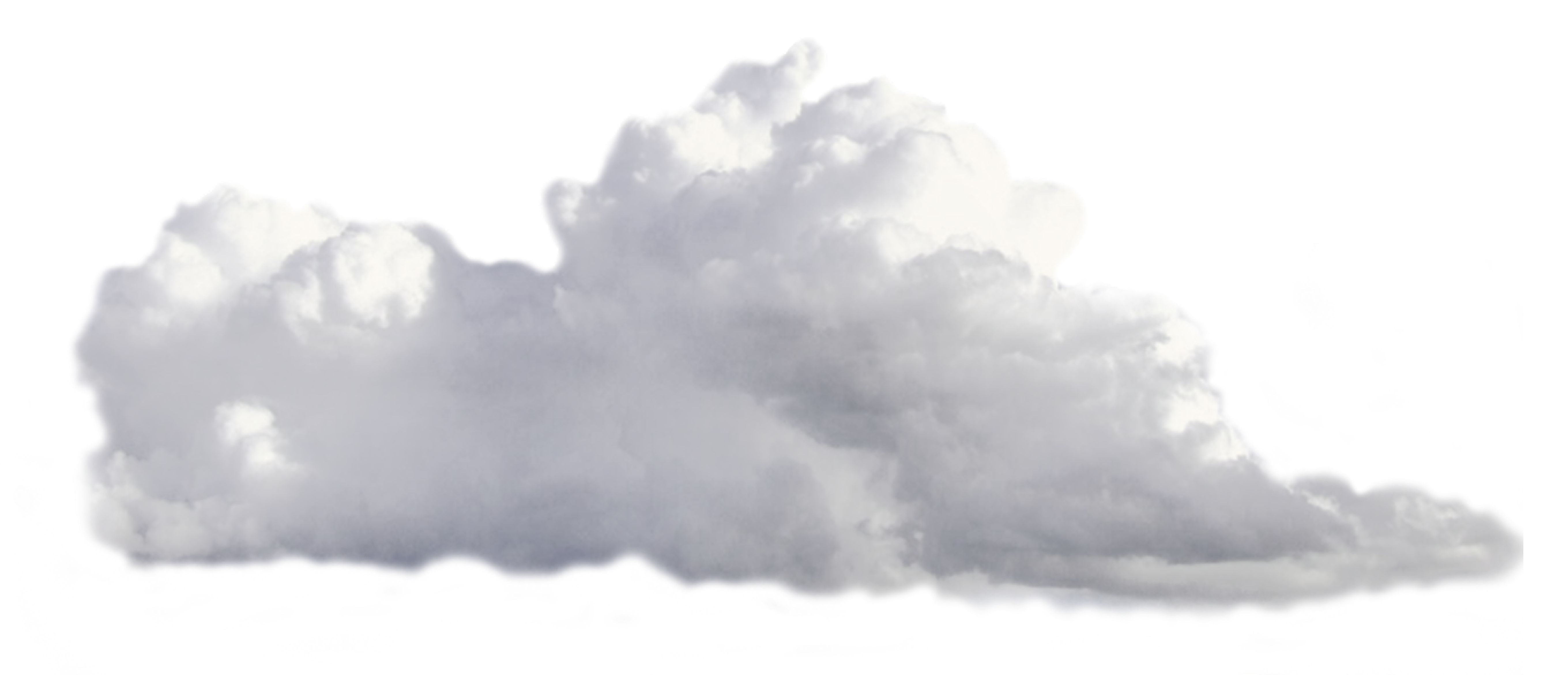 Large fluffy white cloud with soft, rounded edges isolated on a transparent background.