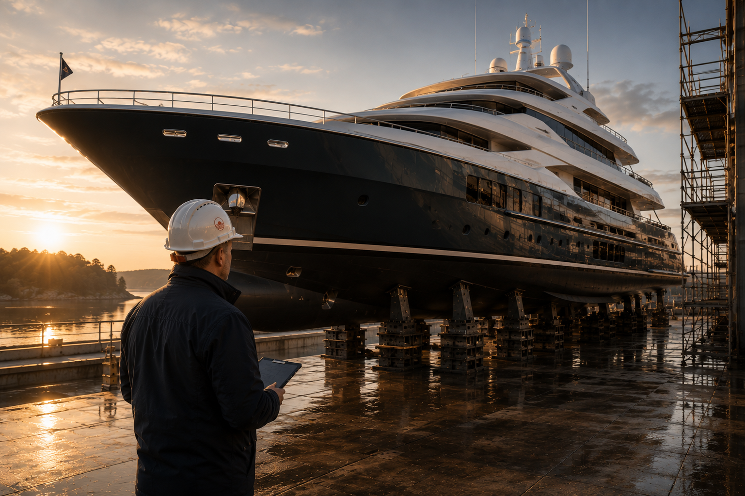 Independent strategic maritime oversight for superyacht new build, refit and owner representation projects with technical advisory and project management support.