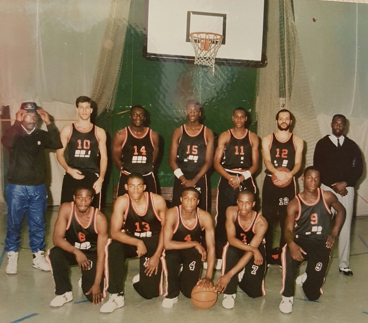 A 1980s Brixton Topcats squad in black kit