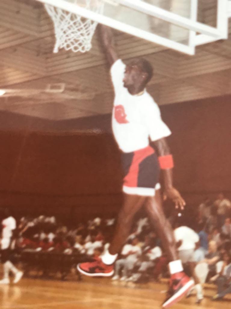 Michael Jordan dunking at Brixton Recreation Centre