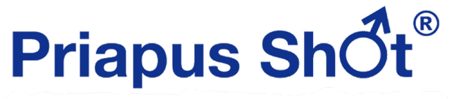 The logo features the text 'Priapus ShOt' in bold blue font, with a stylized upward arrow incorporated into the letter 't'.