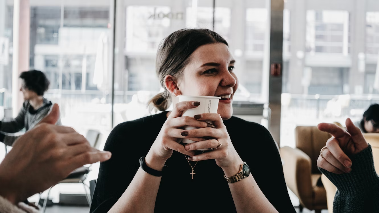 new people meeting at a cafe