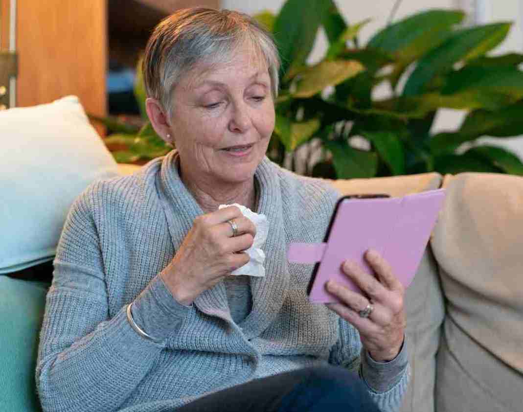 adult using telehealth