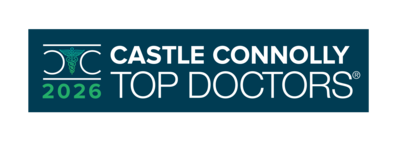 A logo featuring the text 'CASTLE CONNOLLY TOP DOCTORS®' with the year '2026' in green, alongside a stylized icon resembling a medical symbol.
