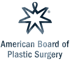 A logo featuring a star shape above the text 'American Board of Plastic Surgery'.