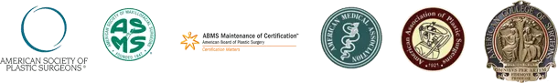 Professional medical association logos for Dr. Bradley Robertson, including ASMS and board certification seals.