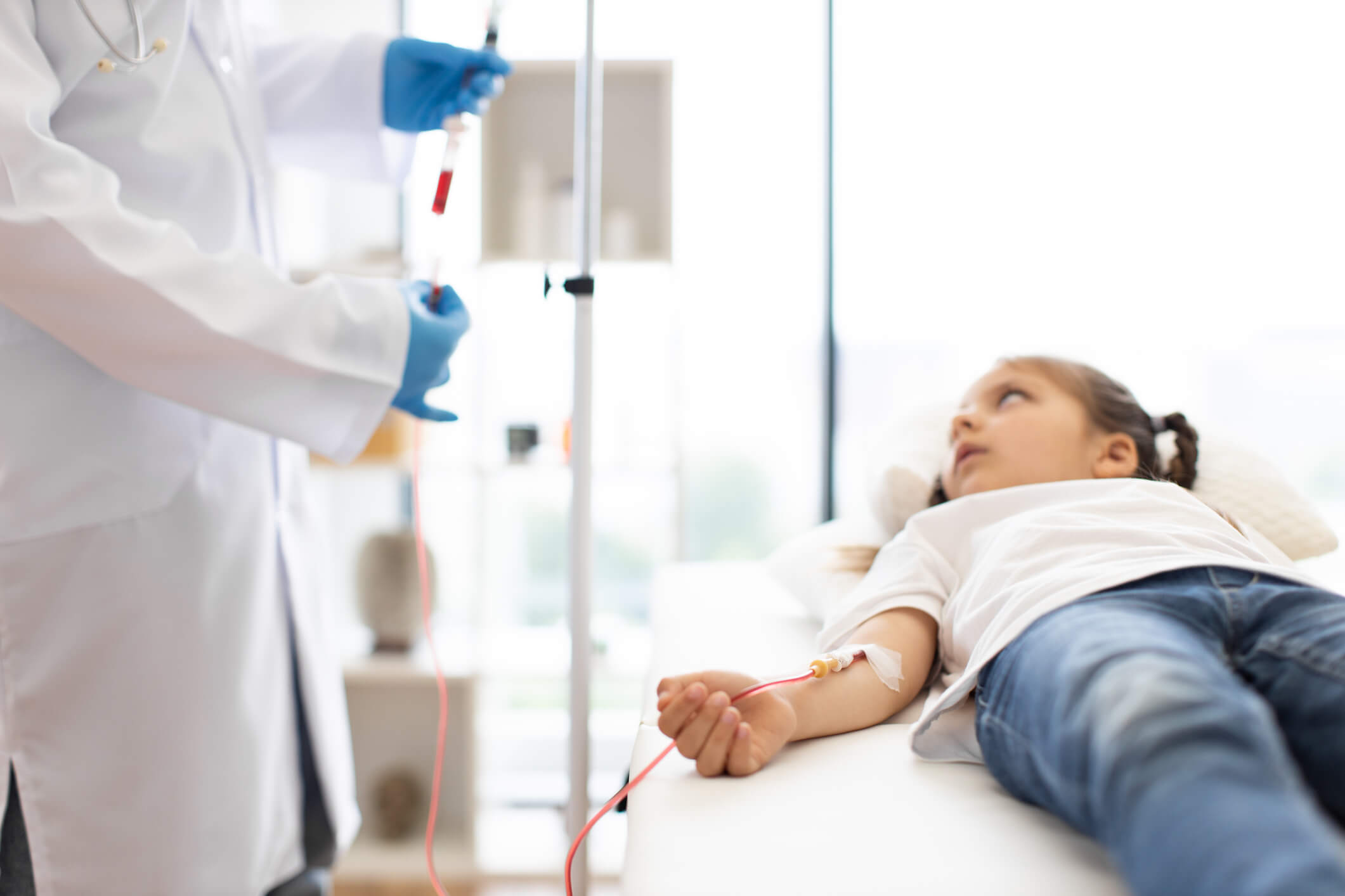 A child having blood drawn for lab testing