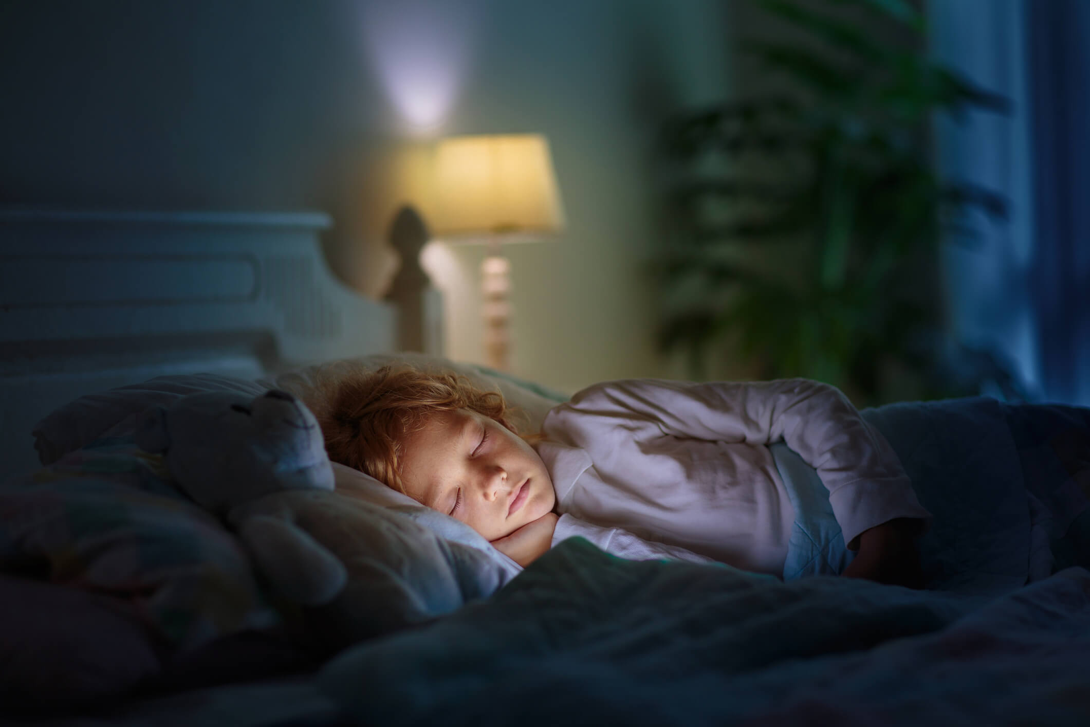 A child sleeping peacefully at night
