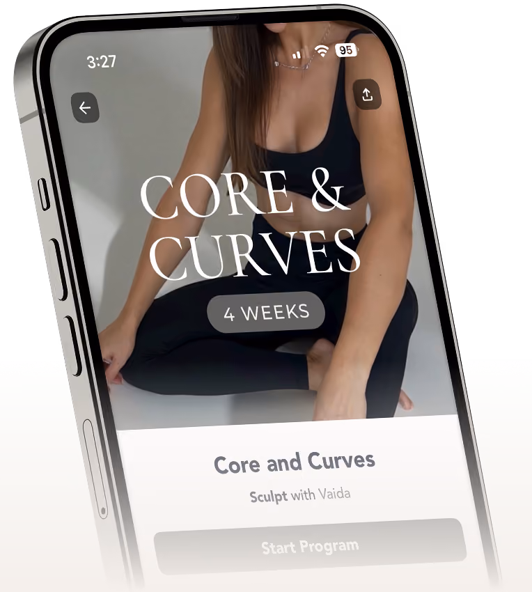 Phone with the Core & Curves program on screen