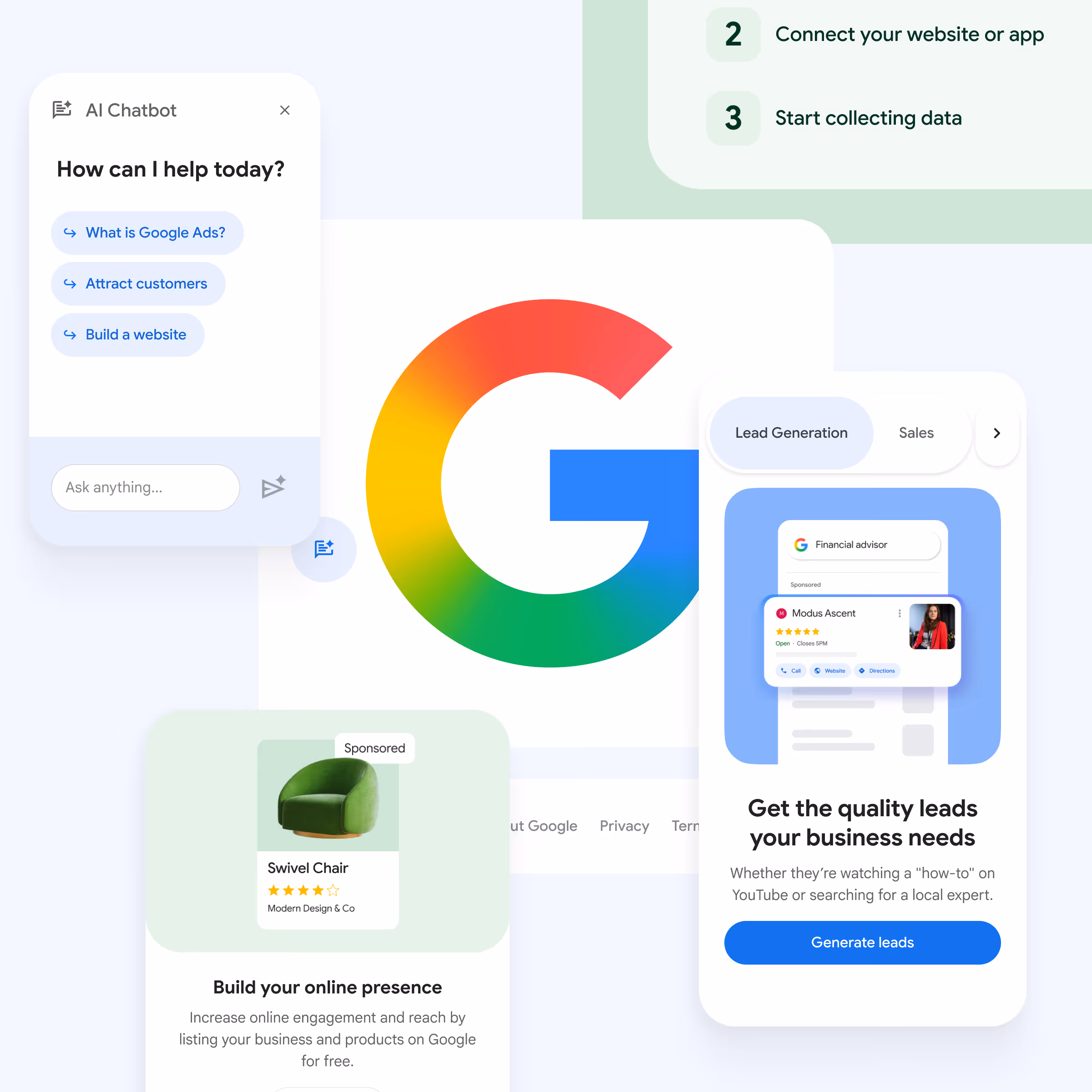 Visual elements from the Google Design System