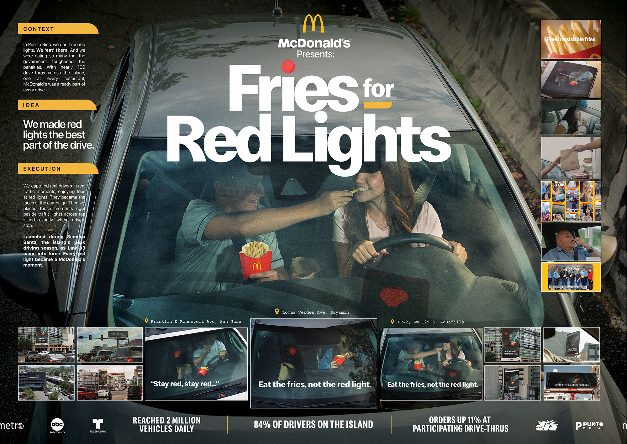 Fries for Red Lights outdoor billboard for McDonald's Puerto Rico