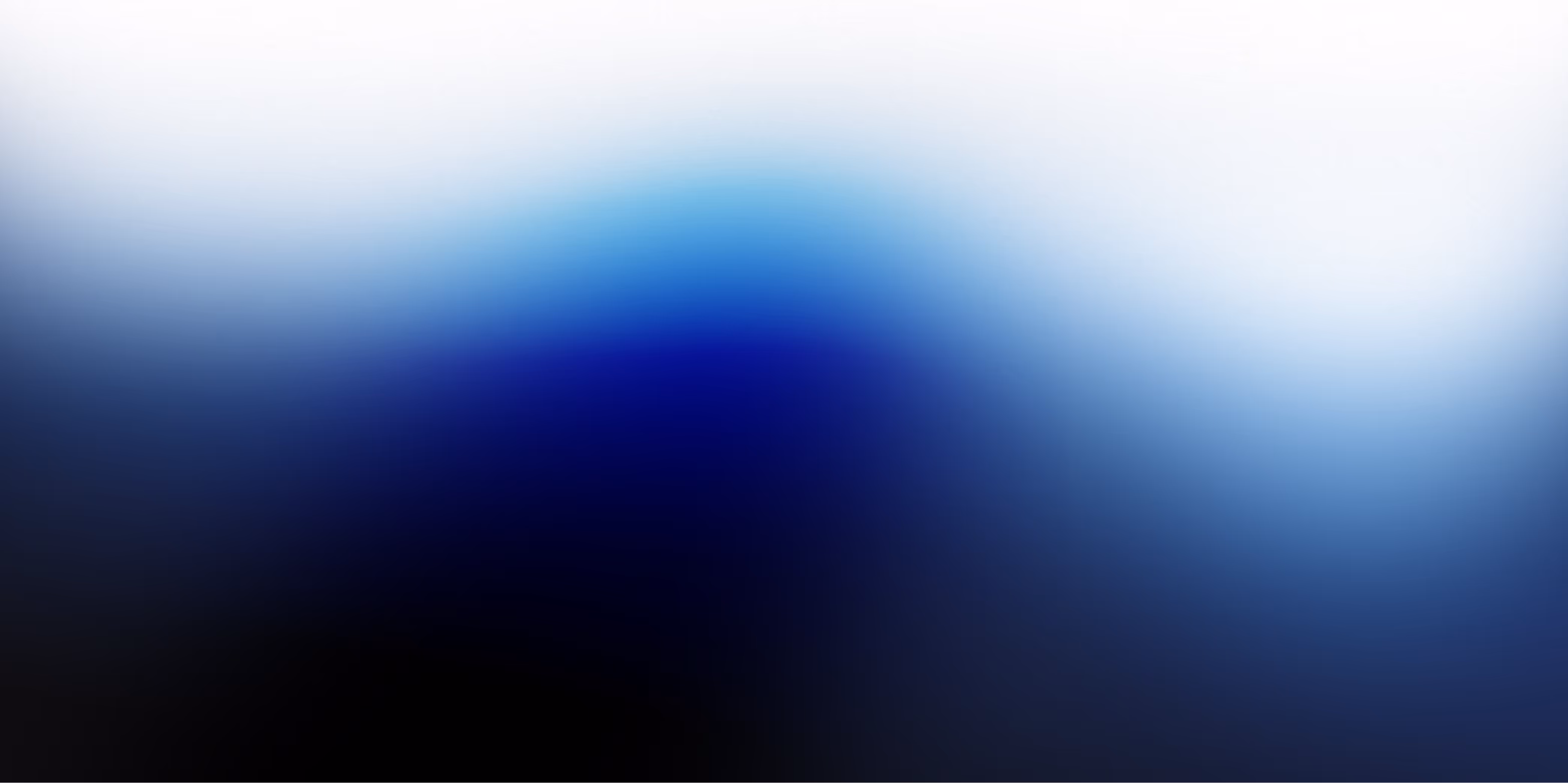 Abstract blurred gradient background with dark and bright blue shades fading into white.