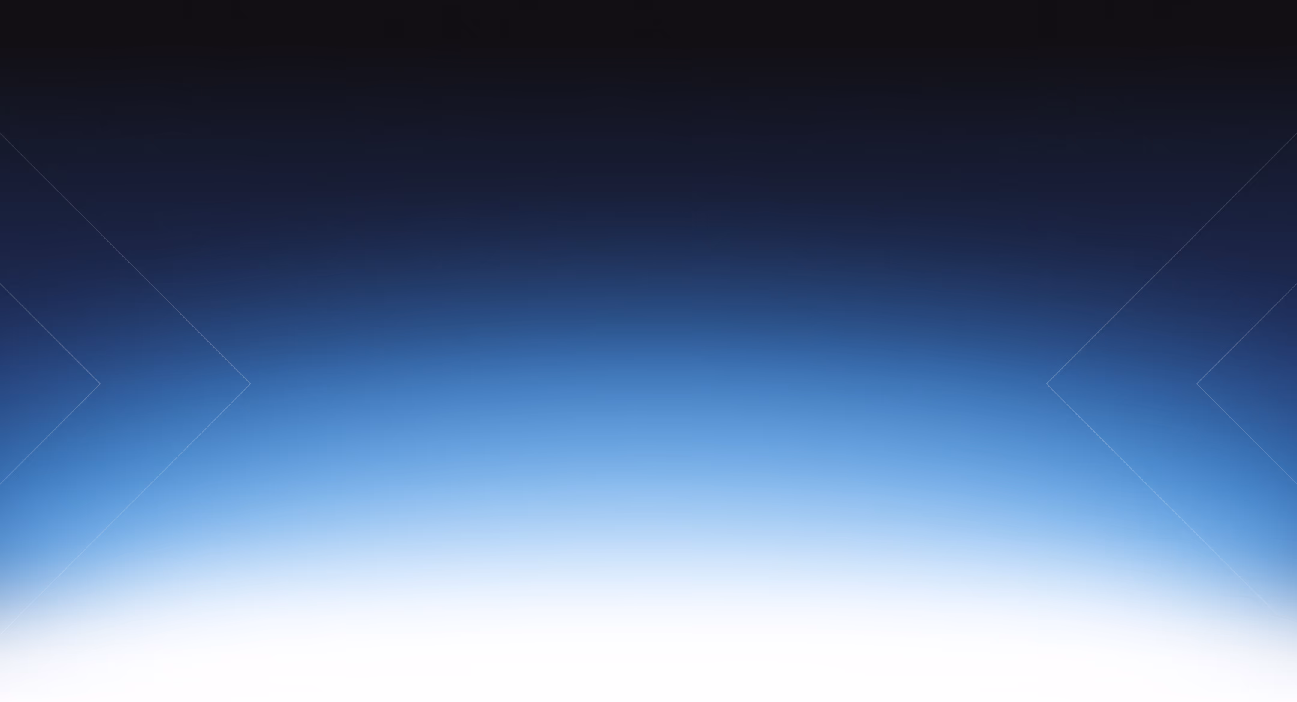 Gradient background transitioning from black at top to blue and then white at the bottom.