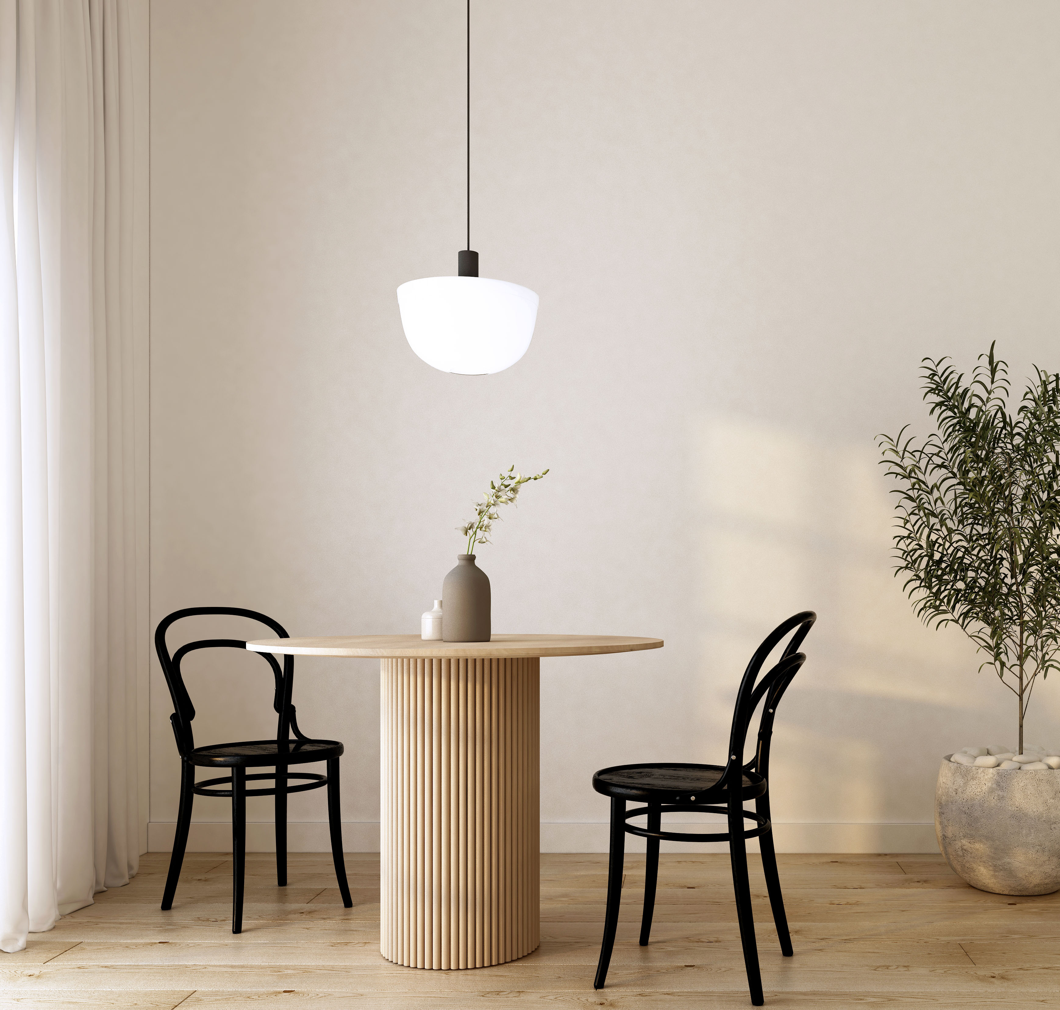 Furnished dining room stock image
