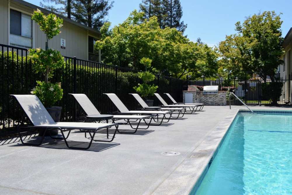 Swimming pool with lounge chairs