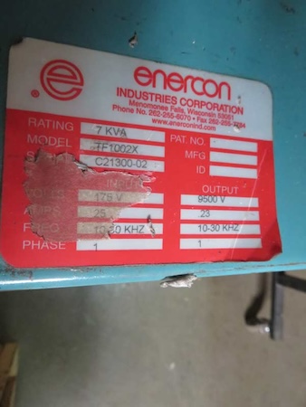 Used Enercon 60" Single Side Bare Roll Corona Treater | Margot Machinery