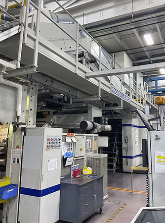 Used F&K Gearless CI Flexographic Press Flexpress 16S+ Downstream MRT Drybond Lamination and Rotogravure Sections | Margot Machinery