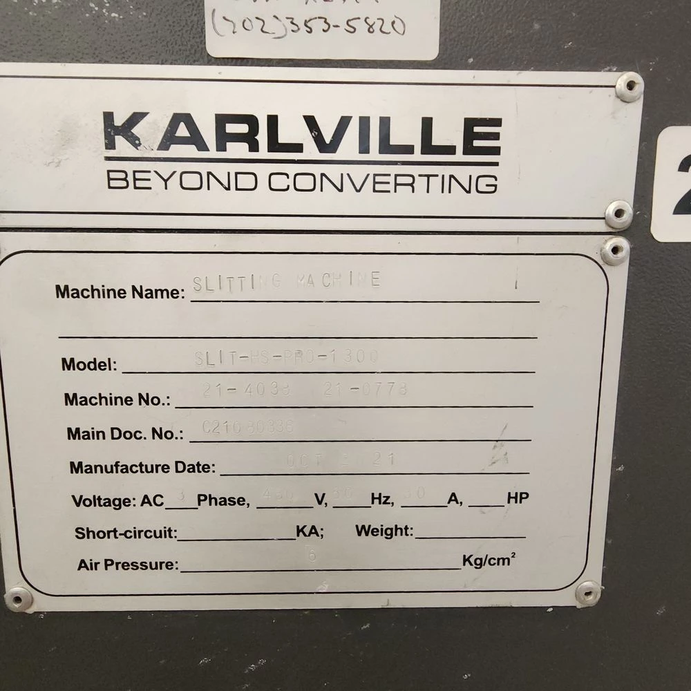 Used Karlville Duplex Center Slitter Model HS-Pro-1300 | Margot Machinery