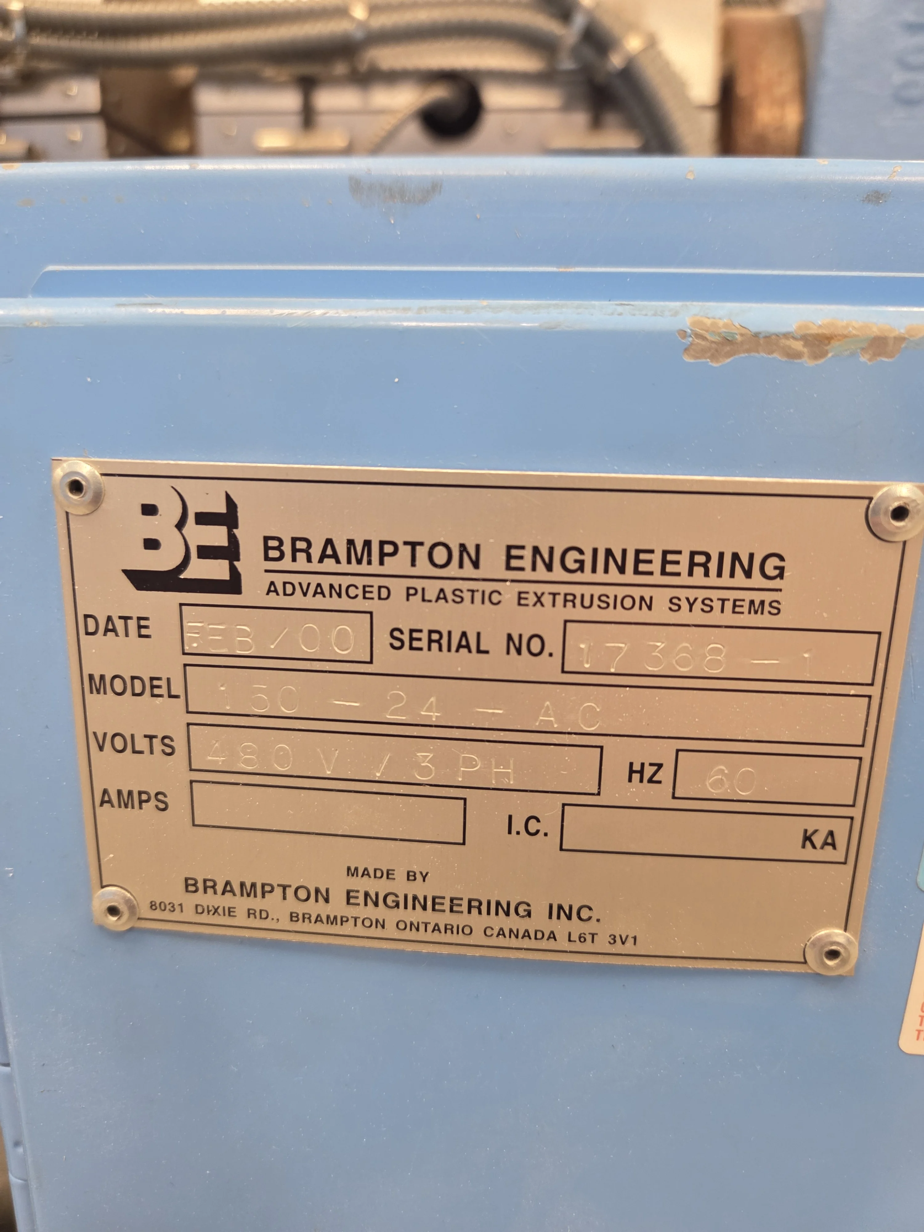 2000 Brampton Engineering 150-24-ACE 1.5 in Single Layer Blown Film Line | Margot Machinery